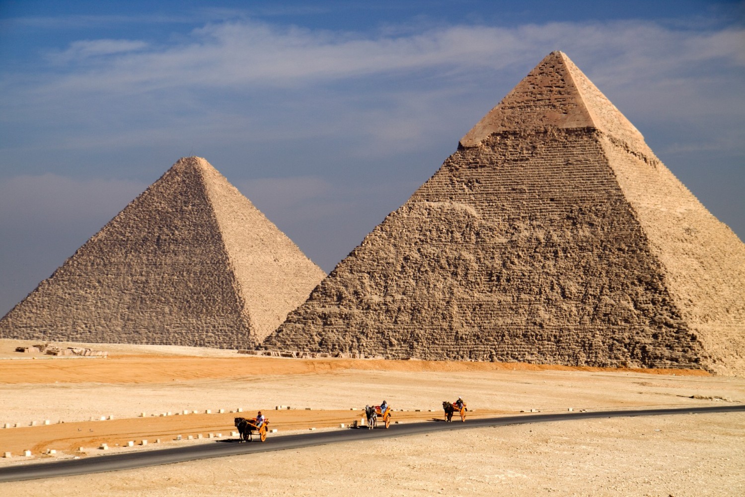 Pyramids of Keops and Kefren in Giza (Cairo) Egypt